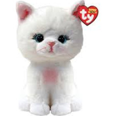 TY Beanie Boos kass Amelia 15 cm, valge