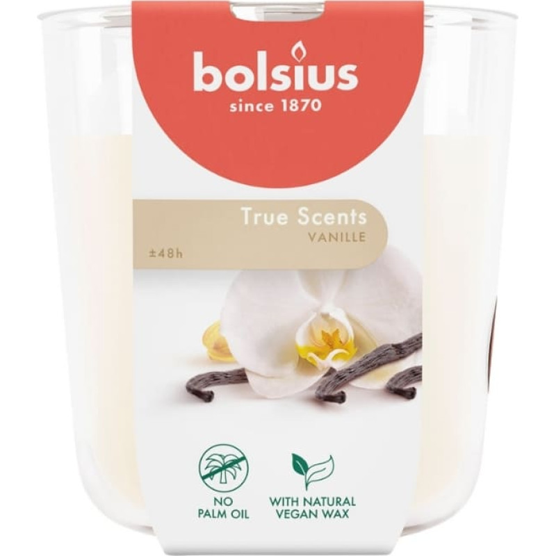 Bolsius Svece arom. stikla gl. True Scents &Oslash;97x85mm vanilla