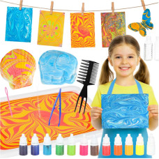 Gleznošana uz ūdens ebru radošās mākslas piederumu komplekts 12 krāsas