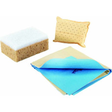 Bottari Vehicle Cleaning Kit &ndash; Synthetic Leather Cloth + Dual Sponges