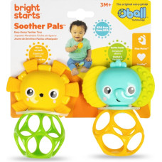 Oball 16762-6 Zestaw gryzak&oacute;w z grzechotką Smoother Pals lew i słoń 3m+
