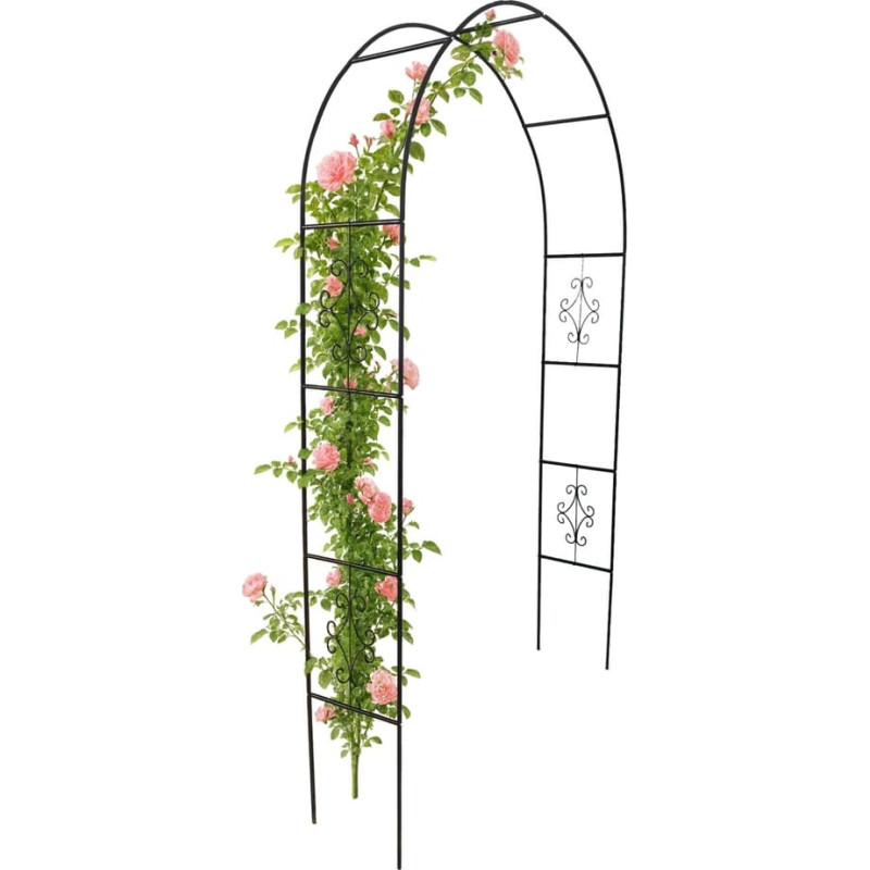 Dārza lapene metāla arkas turētājs rozēm, ziediem, vīteņaugiem 240cm zaļš