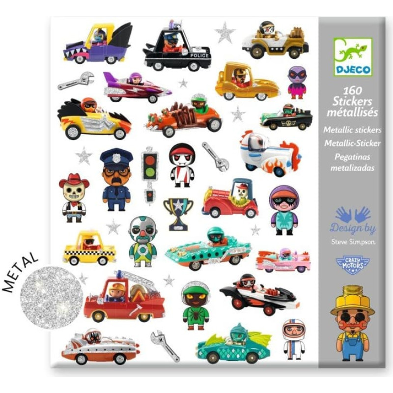 Djeco Kleepsud - 160 kleepsu - Crazy Motors maailm