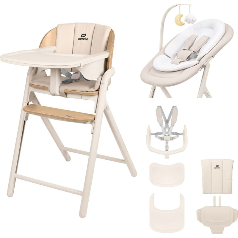 Carrello Baby Highchair Carrello Tenero CRL-9507 Olympus Biege Wooden