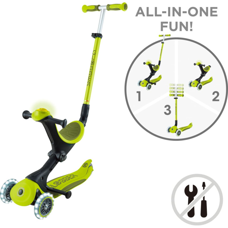 Globber skrejritenis Go Up Deluxe Lights, laima zaļ&scaron;, 748-606