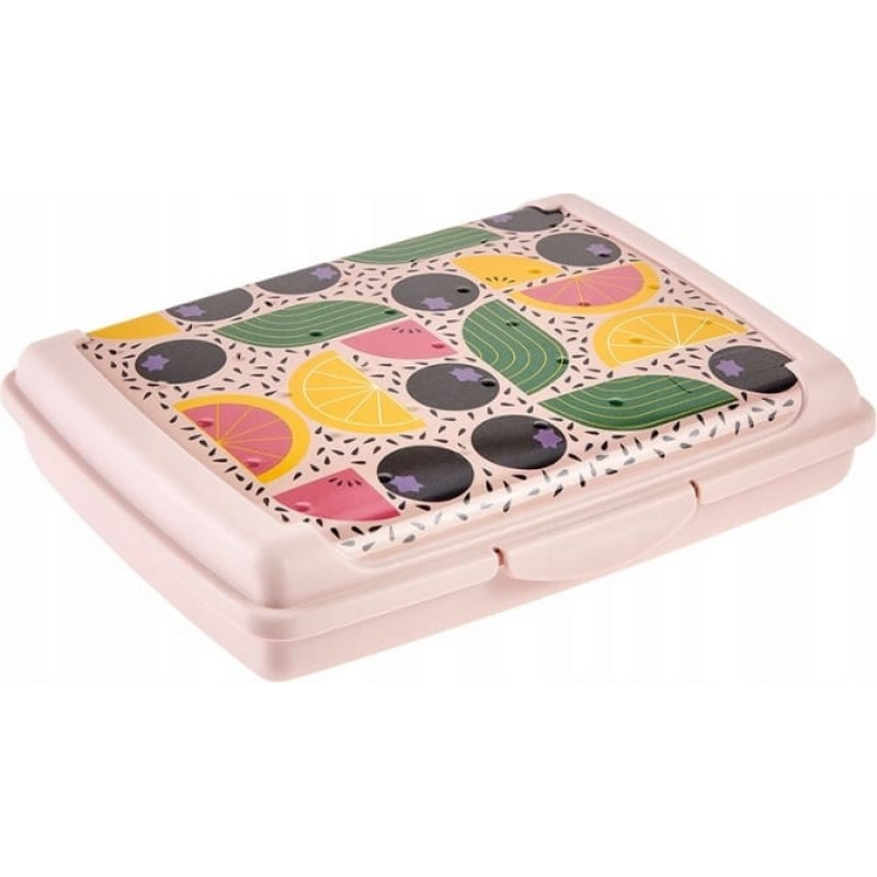 Keeeper Pārtikas uzglabā&scaron;anas trauks deco-click-box mini 0,5L Carla &ldquo;Fruits&rdquo; 17x13x3,5cm rozā