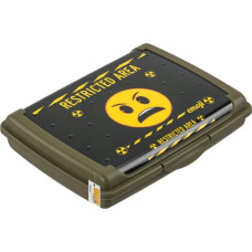 Keeeper Pārtikas uzglabā&scaron;anas trauks deco-click-box mini 0,5L Carla "Emoji Danger" 17x13x3,5cm olīvu krāsā