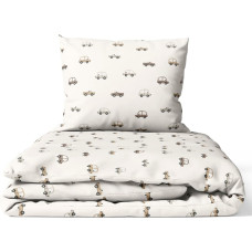 Ankras 2pcs bedding set 35/100 40/60  beige cars