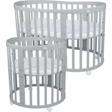Ovaalne beebivoodi 7in1 madratsiga Grey, WALDIN