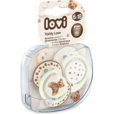 Lovi 22/936 Smoczek silikonowy dynamiczny 6-18m 2 szt Teddy Love