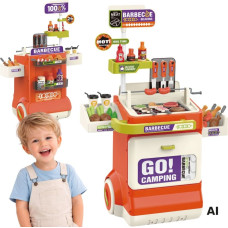 Woopie Interactive BBQ Grilling Cart 51-piece Grill Stand Real Grilling Effects