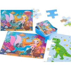 Kik- Koka puzle bundžiņā MERMAID/DINO KIK-5364/1