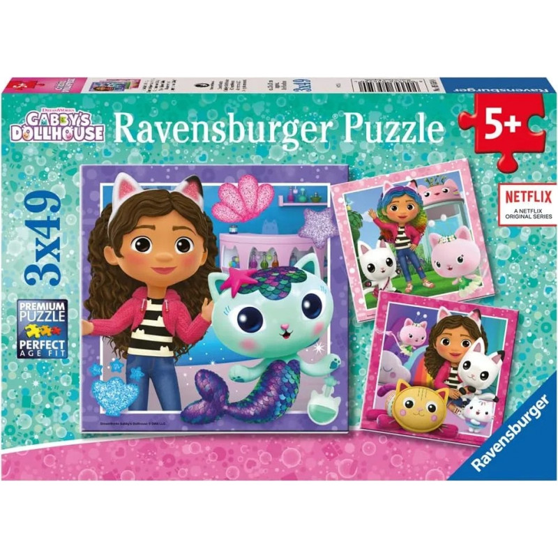 Ravensburger Puzzle Gabbys Dollhouse 3 x 49 Pc Puzzle 5659