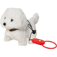 Minikid Plush toy - 85188 -  DOG walking on a LEASH- WHITE