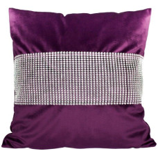 CUSHION COVER 40X40CM RHINESTONES P4040/CYR/F VELVET VIOLET