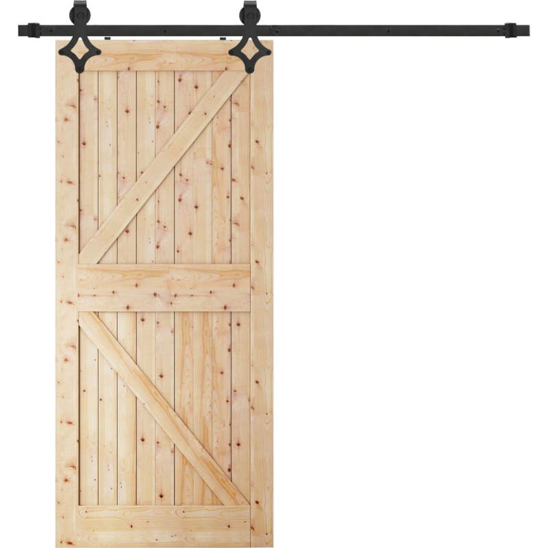 Springos Liuguste süsteem Springos HA5002, 183 cm, siin kuni 100 kg, barn door, teras, must