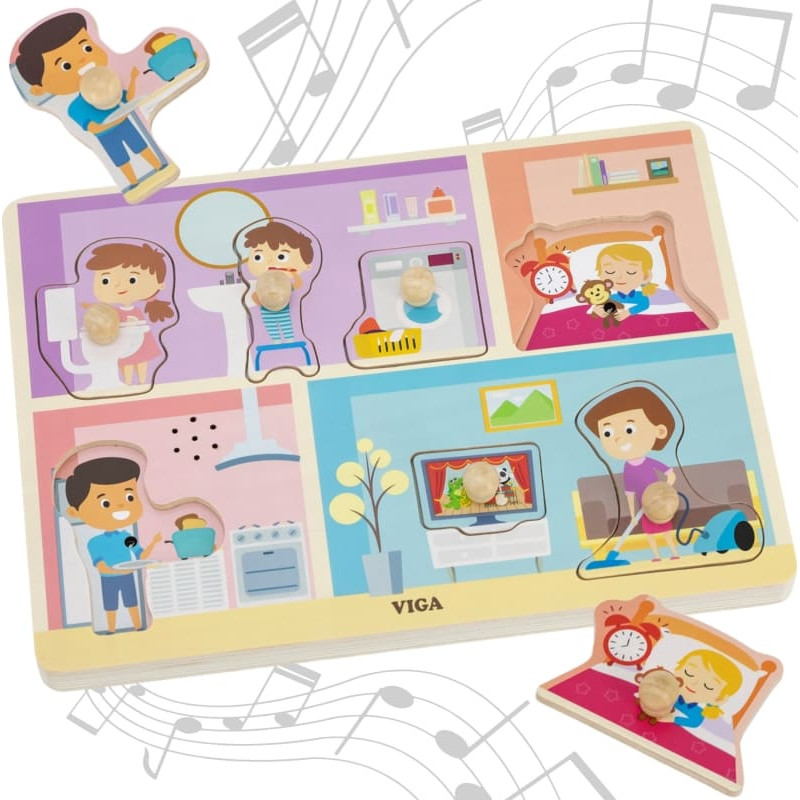Viga 44761 Drewniane Puzzle Obowiązki domowe