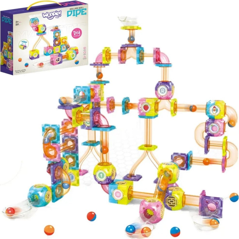 Woopie Klocki Magnetyczne Tor Kulkowy 89 el.