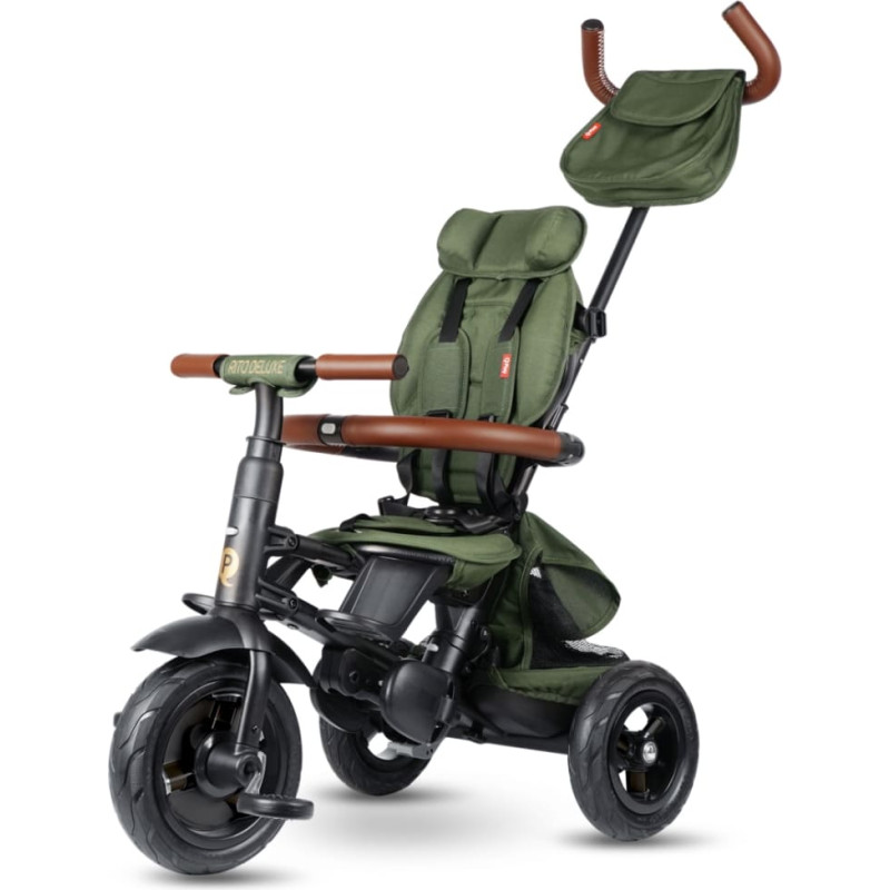 Qplay Rowerek Tr&oacute;jkołowy Rito Deluxe Rubber Olive