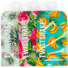 Twistshake 3x Squeeze Bag 220ml Pineapple Watermelon Banana