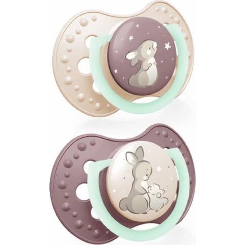 Lovi 22/913 Smoczek silikonowy dynamiczny 0-6m 2 szt Night&Day girl