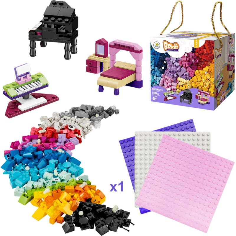 KLOCKI 520 ELEMENTÓW + PODSTAWA