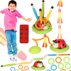 Laste osavusmäng: hüppenöör, märki viskamine, "Ladybird Launcher" 3-ühes