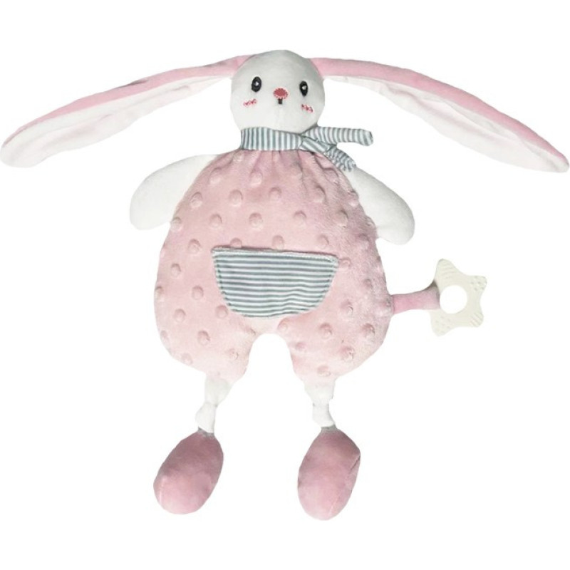 Tulilo Toy Blanket - 94307 - MILUŚ - BUNNY in PANTS  - PINK - size 25 cm