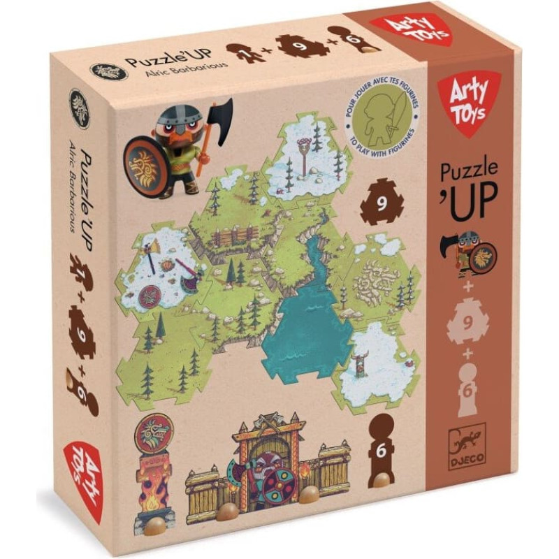 Djeco Arty Toys - Hiiglaslik pusle koos kujukesega - Viiking Alric (15 tk.)