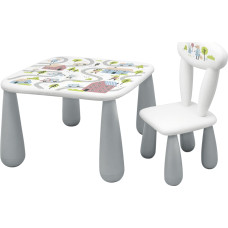 Maltex SET LUNA TOWN Stolik dla dzieci + krzesełko biały/szary