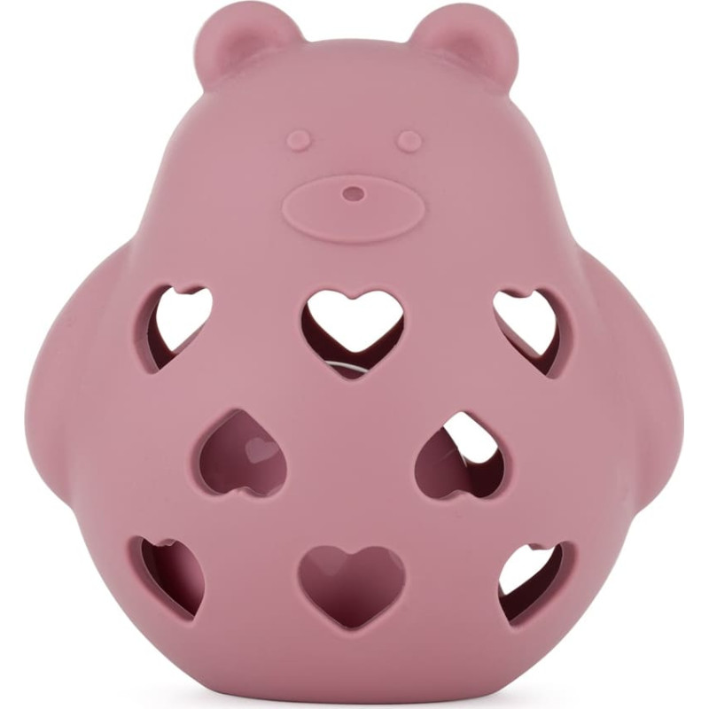 Petite&Mars 606820 Silikonowa zabawka z grzechotką Bear Basil Dusty Rose