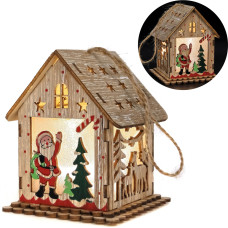 LAMPKA SZOPKA DREWNIANA Z MIKOŁAJEM