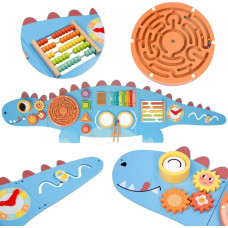 Woopie GREEN Drewniana Ścienna Tablica Manipulacyjna Dinozaur Montessori FSC