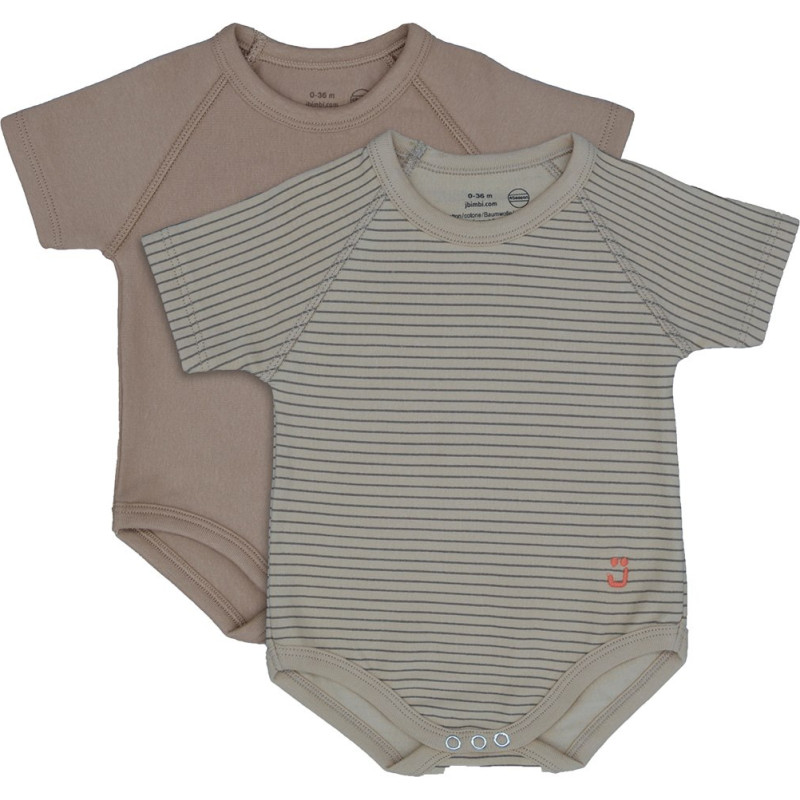 2-pack Growing body Bio Cotton 4Season 0-36m brown