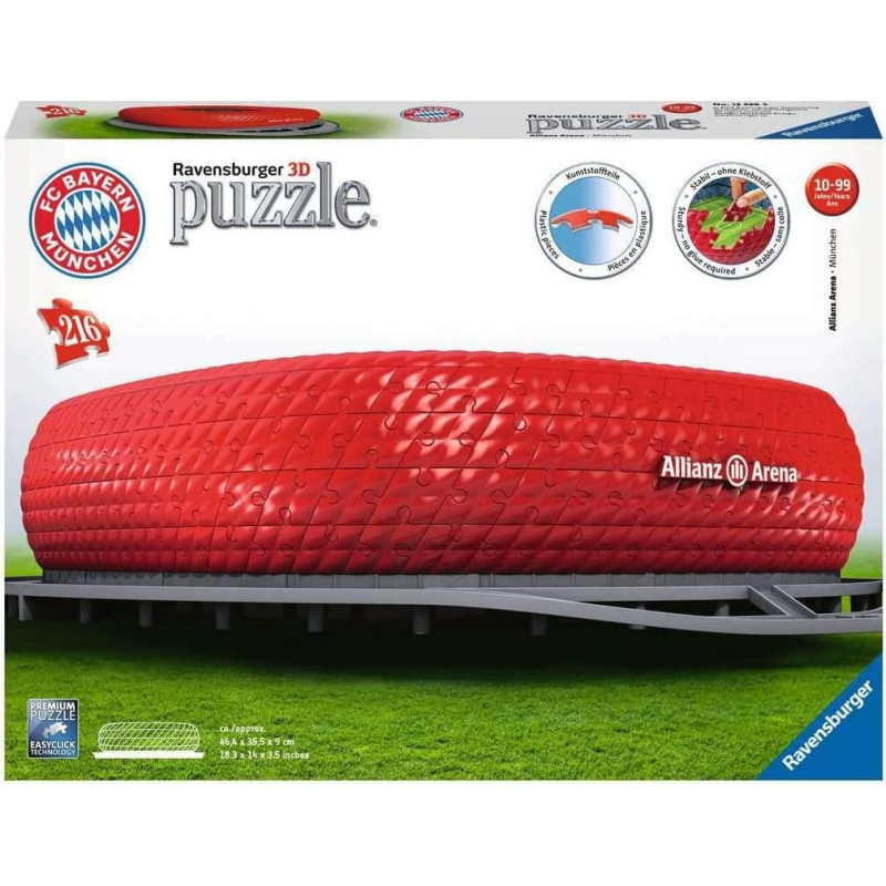 Ravensburger 3D Puzzle Allianz Arena Stadium, 216 pcs, 10+