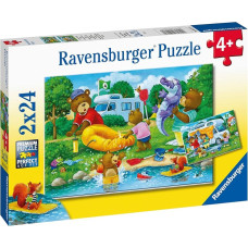 Ravensburger Puzzle 2x24 pcs Family Bear Goes Camping