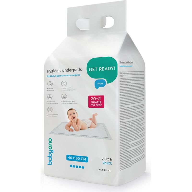 Babyono hügieenilised aluslinad 40x60 cm, 20 tk + 2 tasuta