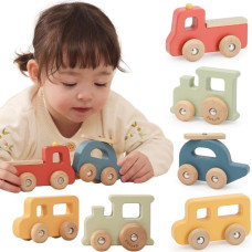 Viga Zestaw Drewnianych Kolorowych Pojazd&oacute;w 4szt. z Serii PolarB