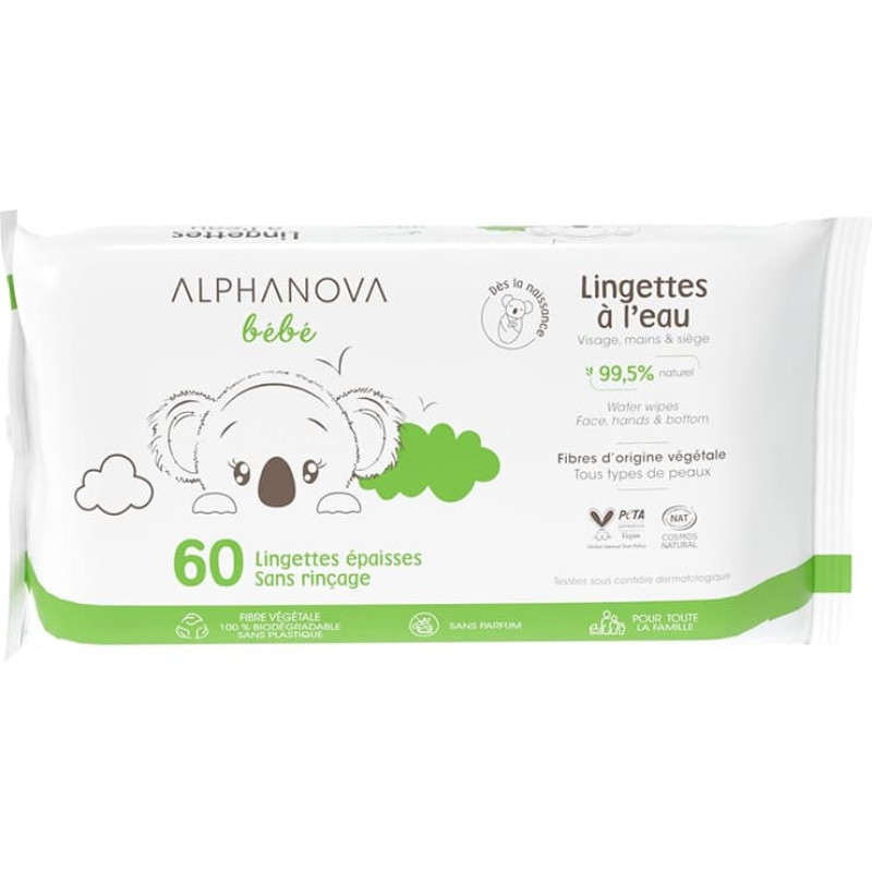 Alphanova Wet wipes, 60 pcs