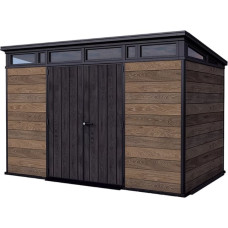 Keter garden shed Deco Pent 11×7, walnut color