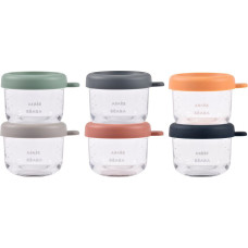 Beaba / Red Castle B&eacute;aba stikla trauciņi 150 ml (komplekts no 6) Sunrise Colormix