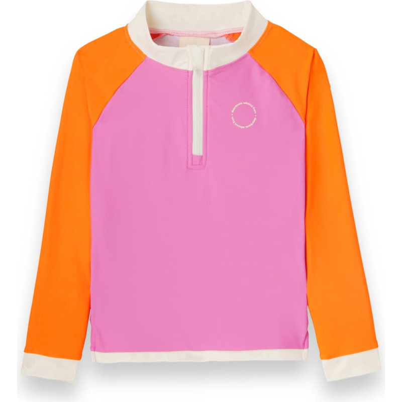 Kietla ICONIC swim T-shirt with UPF 50+ sun protection fabric and UV sensor, for ages 4-6, Pink Red