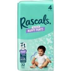 Rascal And Friends RASCALS autiņbiksītes-biksītes, 4 izmērs, 10-15 kg., 32 gab.