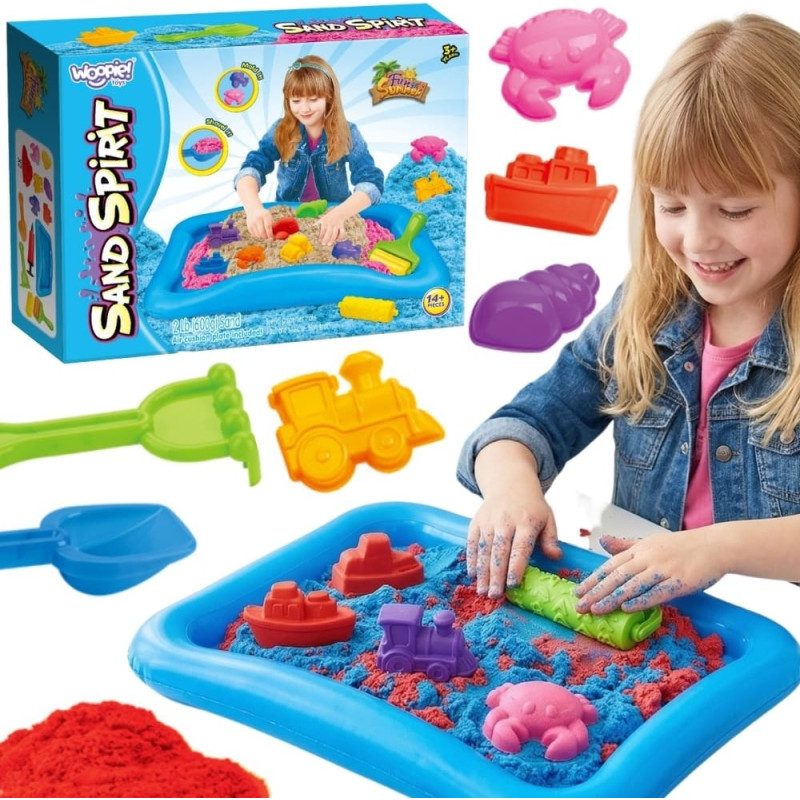 Woopie kineetiline liiv Magic Pool vormide ja tarvikutega, 3+