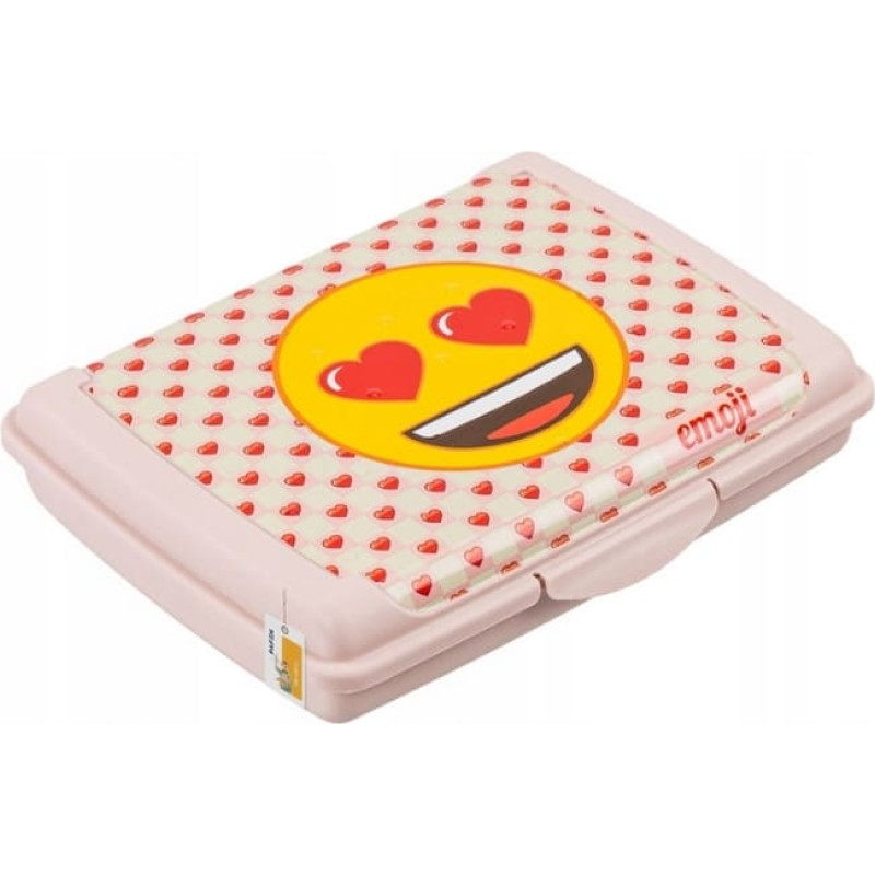 Keeeper Pārtikas uzglabā&scaron;anas trauks deco-click-box mini 0,5L Carla "Emoji Hearts" 17x13x3,5cm rozā