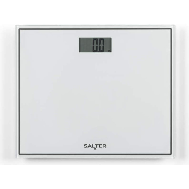 Salter 9207 WHCFEU12 Compact Glass Electronic Bathroom Scale, White