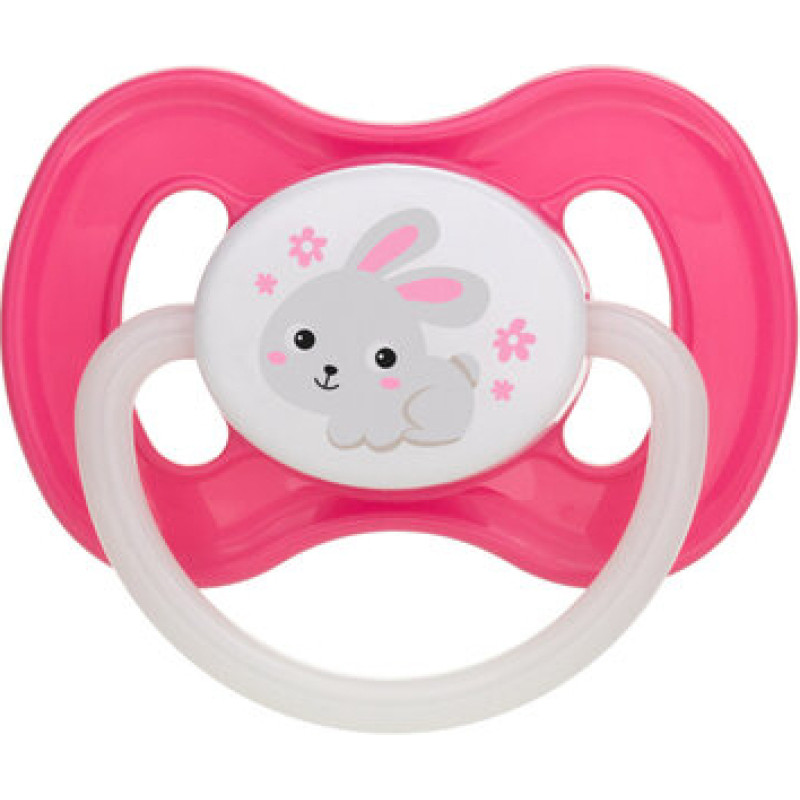 Canpol BABIES Apaļas formas lateksa māneklis 6-18m (B) BUNNY&COMPANY (spīd tumsā), 23/278 rozā