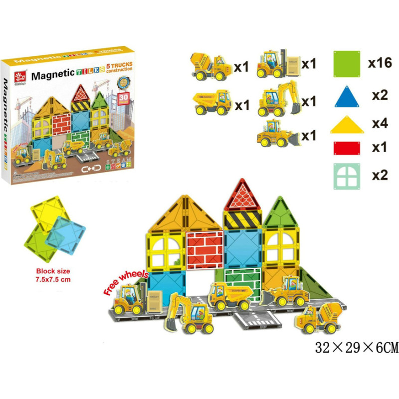 Other Blocks - 03457 - MAGNETIC - CONSTRUCTION - 30 pcs