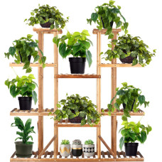 Springos Puidust lillealus Springos 119 cm lillealus 9 riiuliga