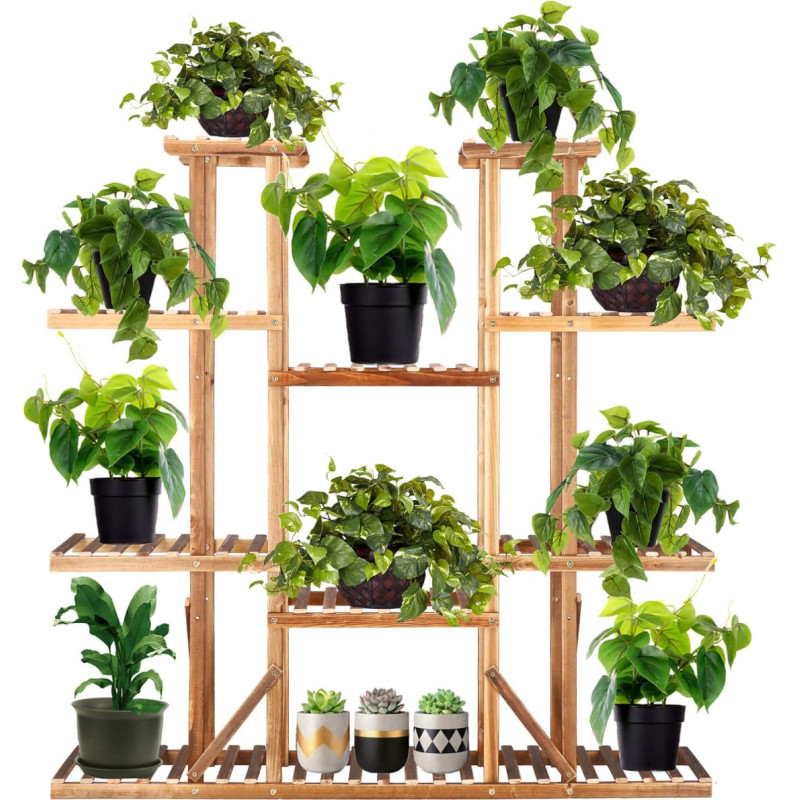 Springos Puidust lillealus Springos 119 cm lillealus 9 riiuliga